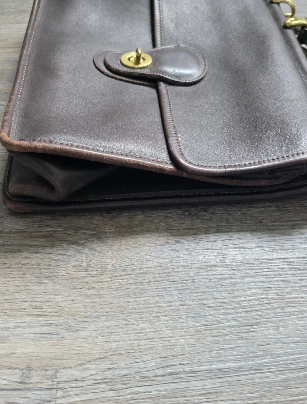 Vintage Coach Classic Brown Leather Men's Briefcase Shoulder Bag